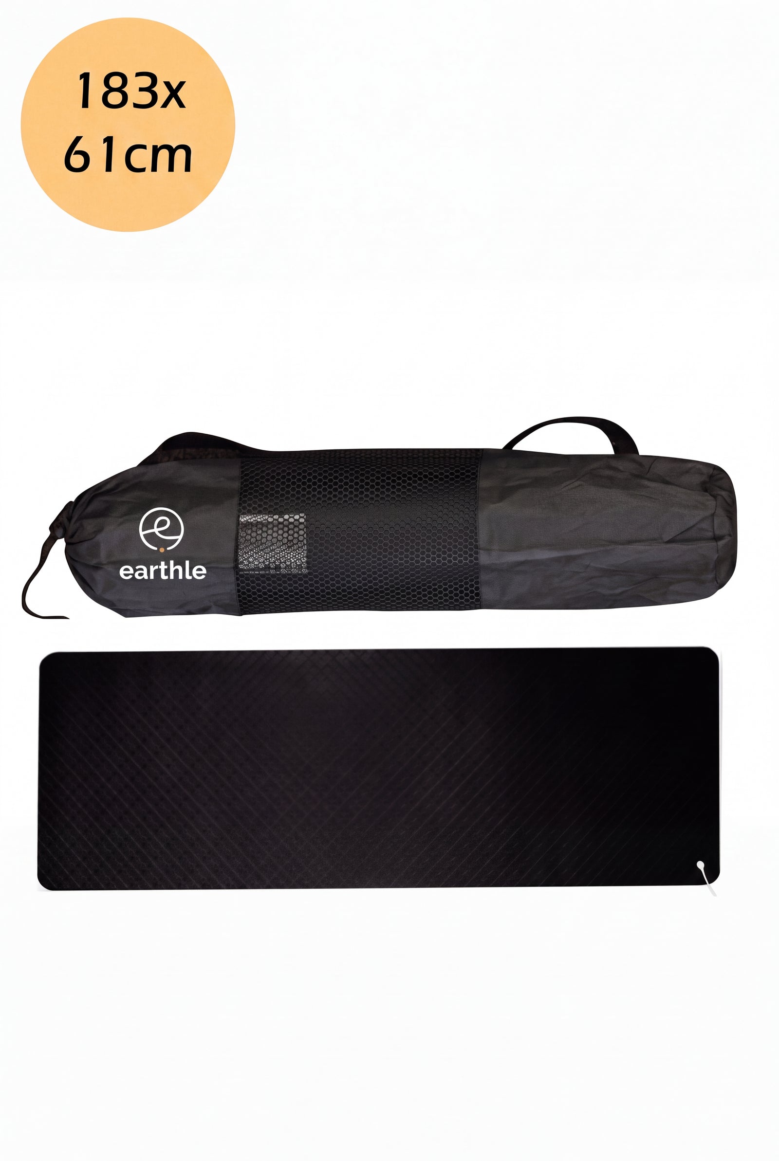 Earthle jordningsyogamatta med bärväska, 183 x 61 cm