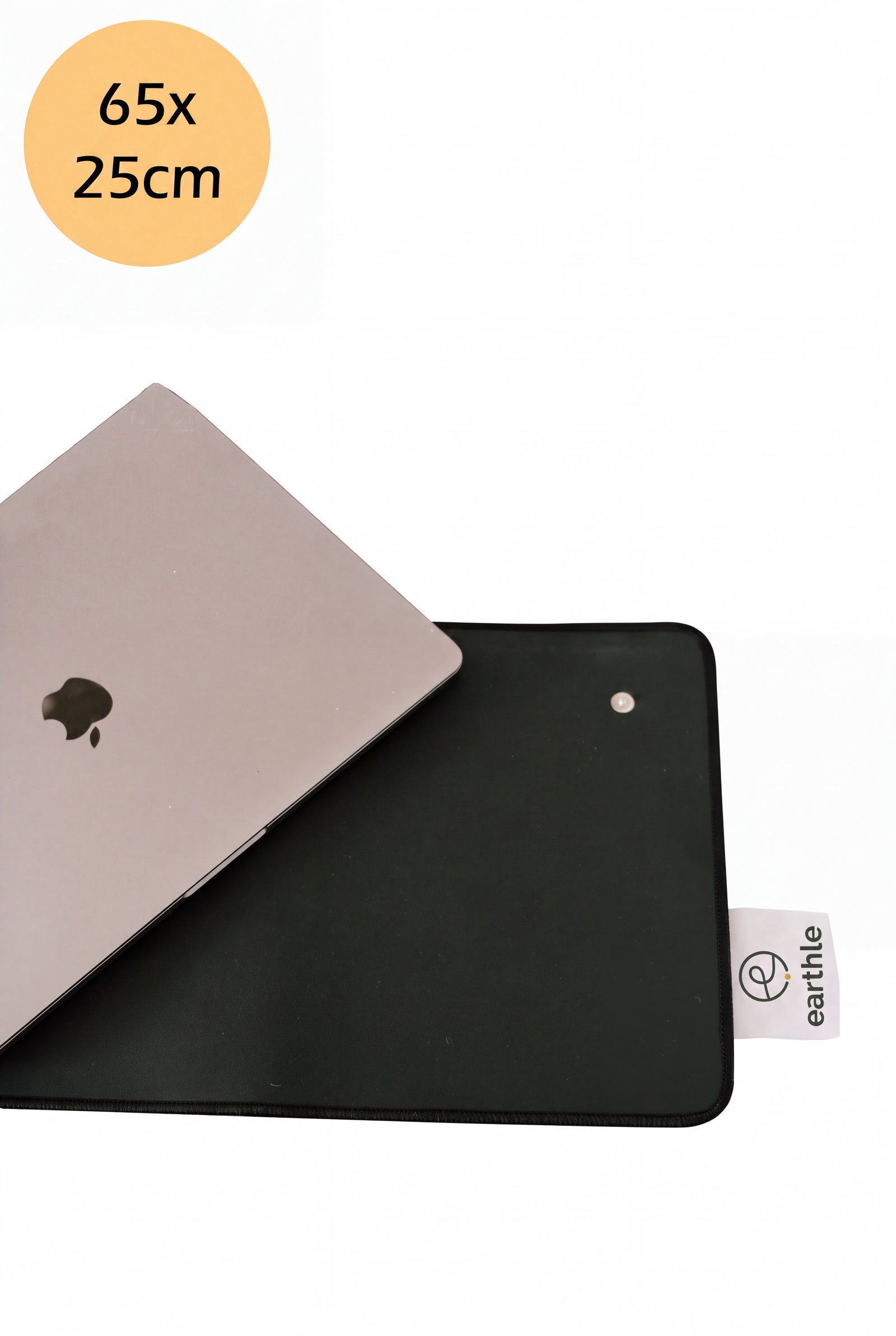 Earthle aardingsbureaumat van veganleer met laptop erop, 65 x 25 cm